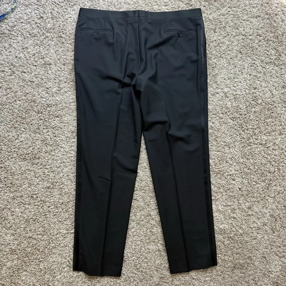 Canali Made In Italy Wool Mohair Travel Suit Black Men’s Size 48L Pants 42x33